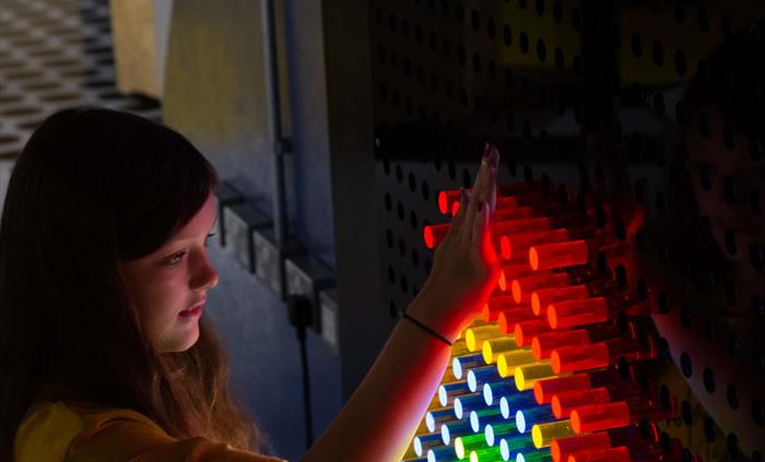 Young Person, Using Light Wall